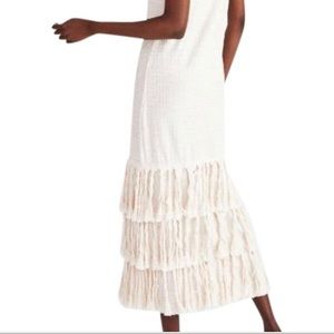 Zara W/B Collection Beige Fringe Maxi Dress